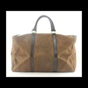 Dior Brown Embossed Nubuck Suede Trotter Duffle Bag 3DD918K